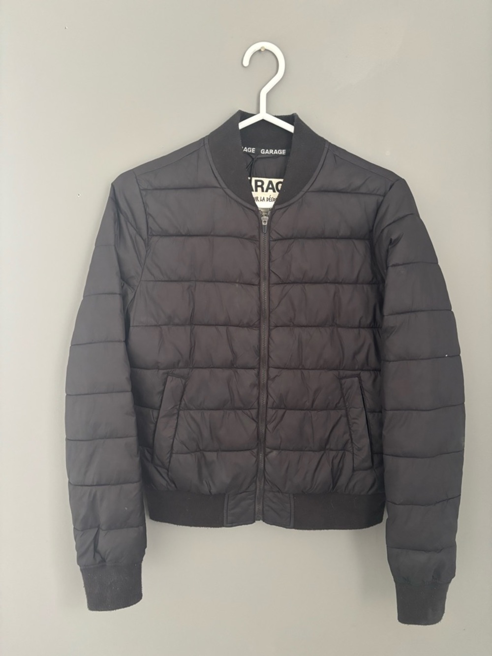 Garage Women’s Black Quilted Puffer Bomber Jacket